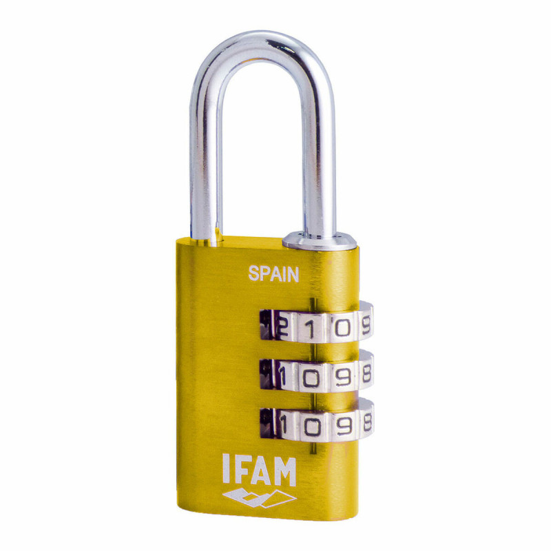 Candado de combinación IFAM Combi30 Metal Aluminio Amarillo