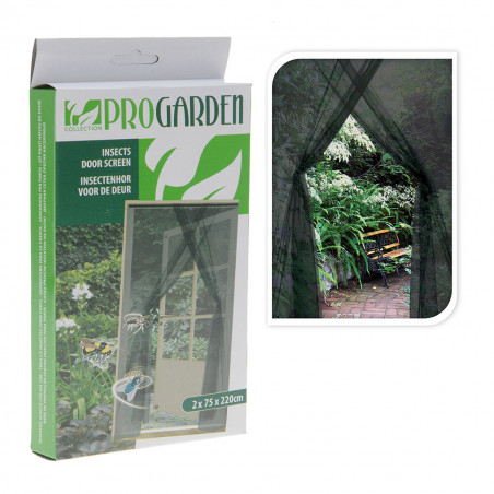 Cortina Mosquiteira Progarden Portas 2 Peças Fibra de Vidro Preto (2 x 75 x 220 cm)
