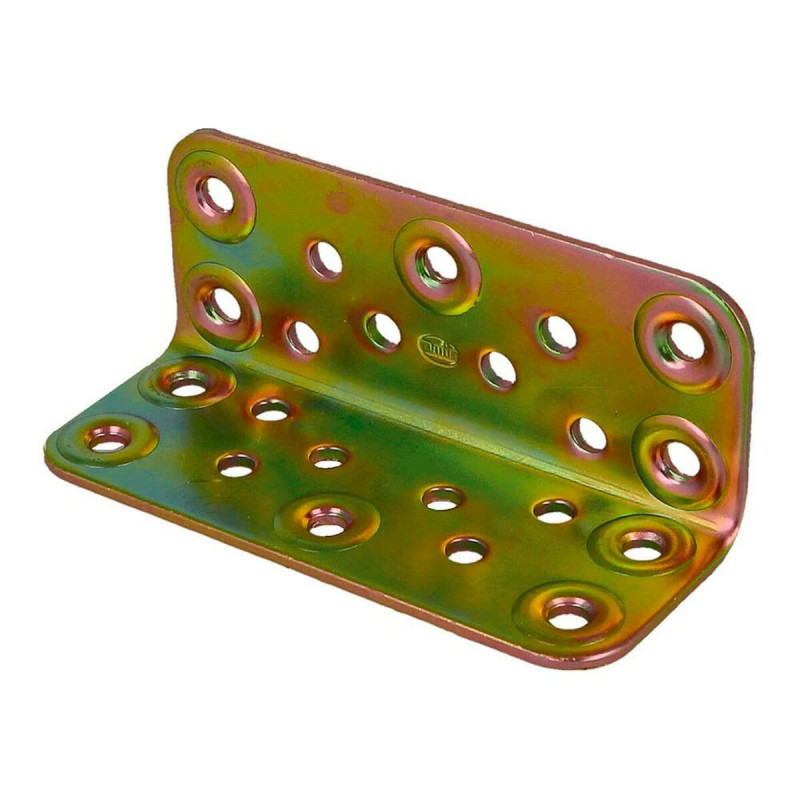 Esquadro de canto AMIG 304-12142 Bicromado Dourado Aço 10 x 10 cm