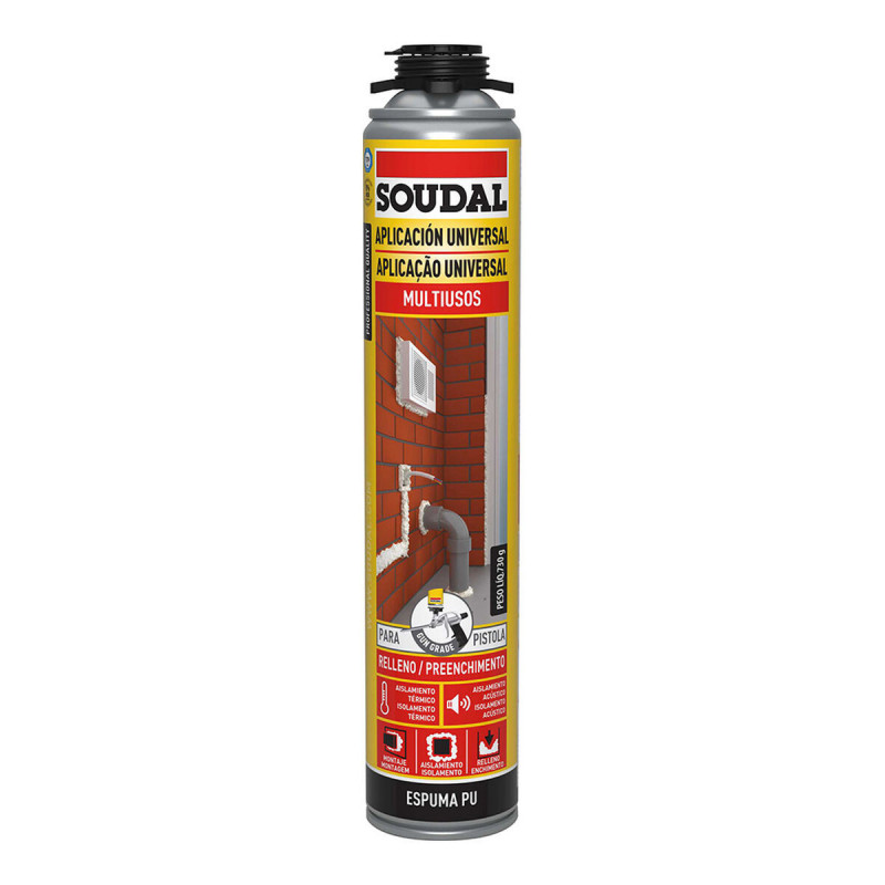 Espuma Soudal Classic 115798 Poliuretano Pistola Bege 750 ml