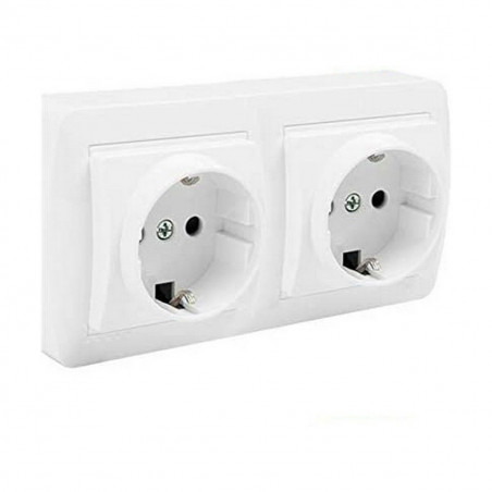 Plug socket Solera mur66u White 16 A Double Bipolar