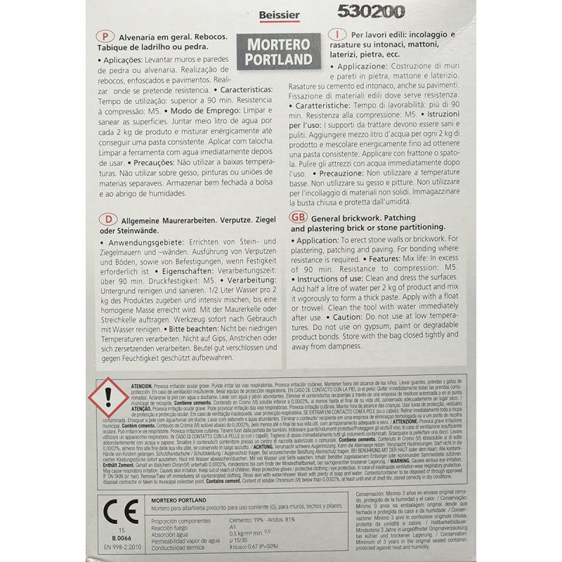 Mortier de construction Beissier 70303-001 Portland