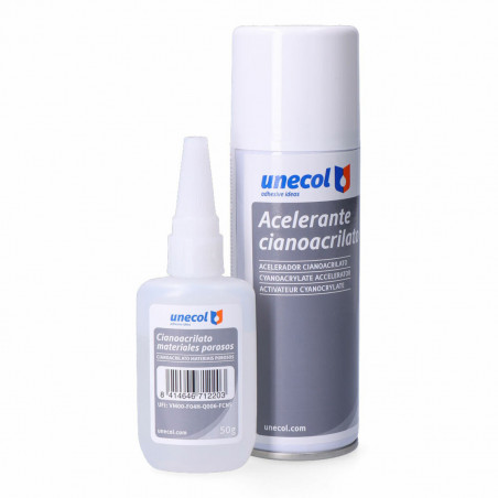 Kit Cianoacrilato Unecol A7156 200 ml 50 g 2 Peças