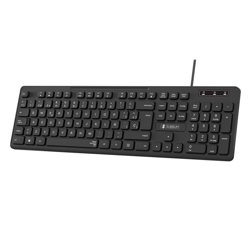 Numerische Tastatur Subblim SUBKBC-0SSK50 Schwarz Qwerty Spanisch QWERTY