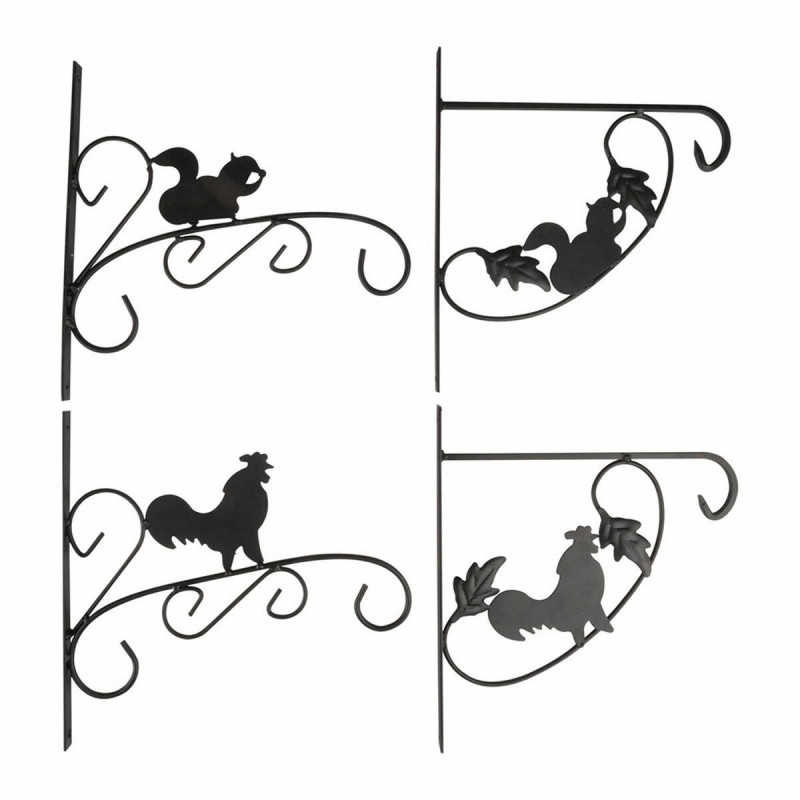 Wall Support for Hanging Flower Pots Kinzo Black Metal