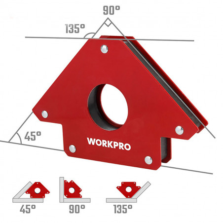 Squadra magnetica per saldatura Workpro 5" 12,5 cm