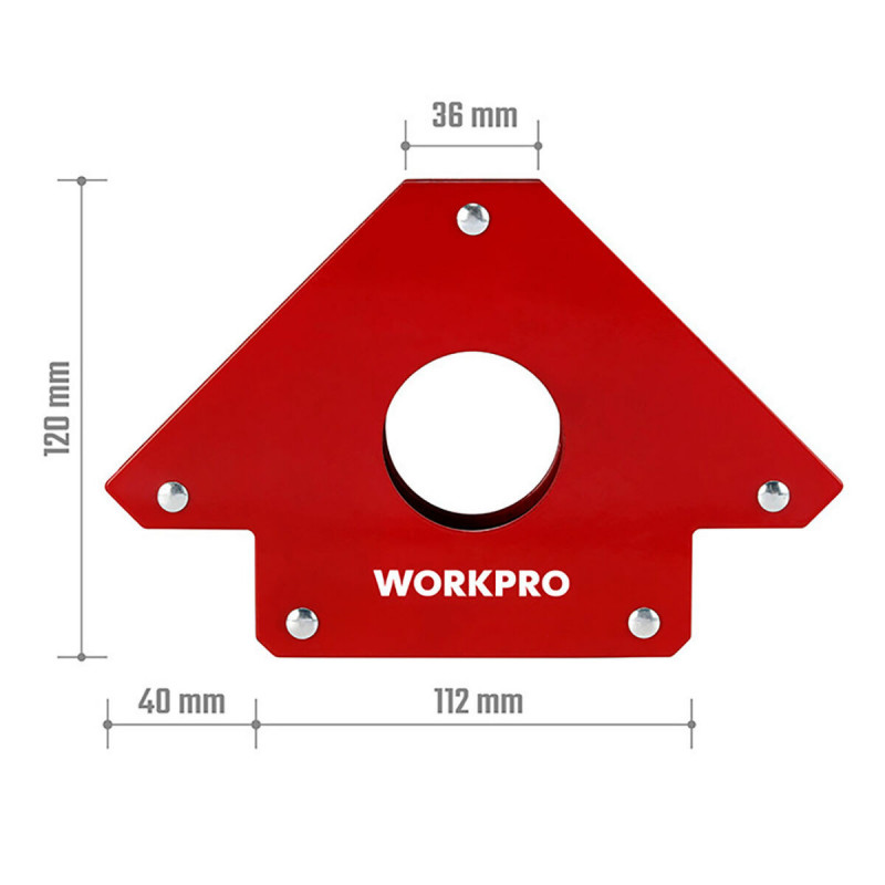 Escuadra magnética de soldadura Workpro 5" 12,5 cm