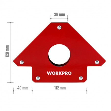 Escuadra magnética de soldadura Workpro 5" 12,5 cm