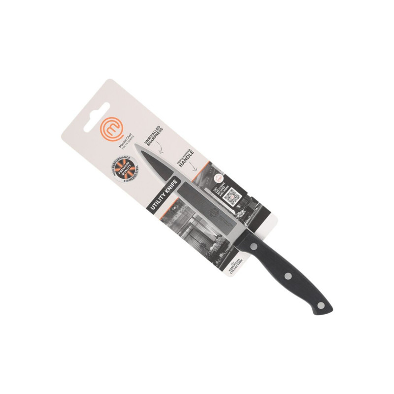 Küchenmesser MasterChef Schwarz Silberfarben 12 cm Mehrzweck (24 Stück)