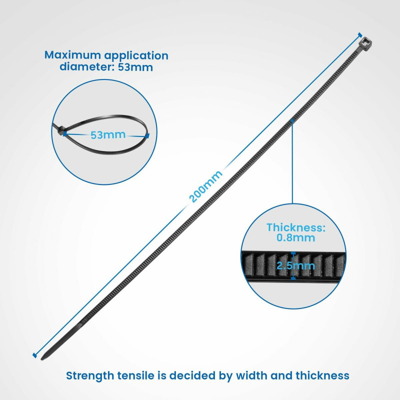 Kabelbinder Ewent EW1564 Schwarz 100 Stücke (100 Stück)
