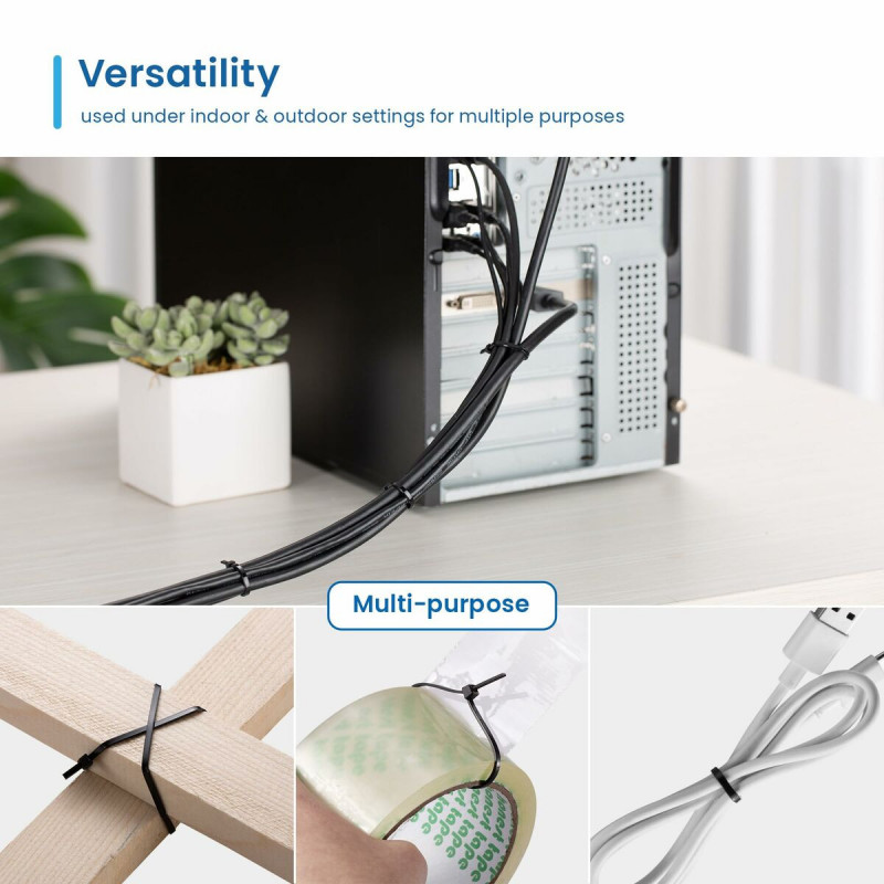 Kabelbinder Ewent EW1564 Schwarz 100 Stücke (100 Stück)