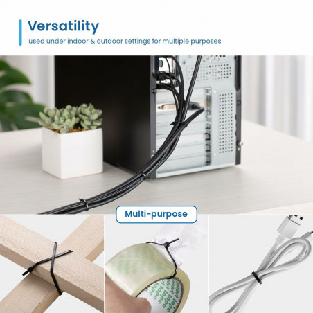 Kabelbinder Ewent EW1564 Schwarz 100 Stücke (100 Stück)