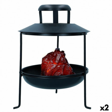 Aquecedor Ambients Leve LED Carvão Decorativo 22 x 30 x 22 cm (2 Unidades)