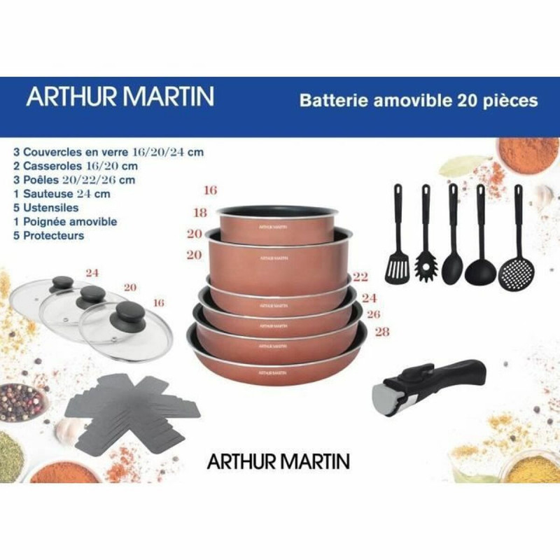 Batería de Cocina Arthur Martin 20 Piezas