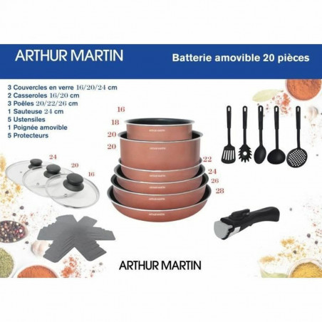 Batería de Cocina Arthur Martin 20 Piezas