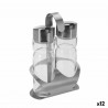 Condiment Set Transparent Silver 12 x 8 x 19 cm (12 Units)