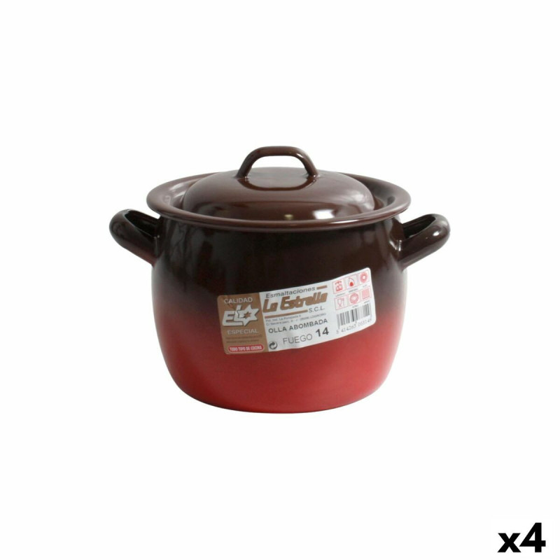 Casserole with Lid La Estrella Fuego ø 12 x 11 cm (4 Units)