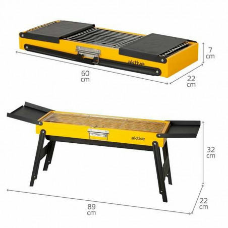Barbecue Portable Aktive Acier 89 x 32 x 22 cm Jaune