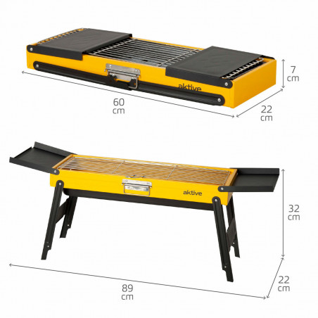 Barbecue Portable Aktive Acier 89 x 32 x 22 cm Jaune