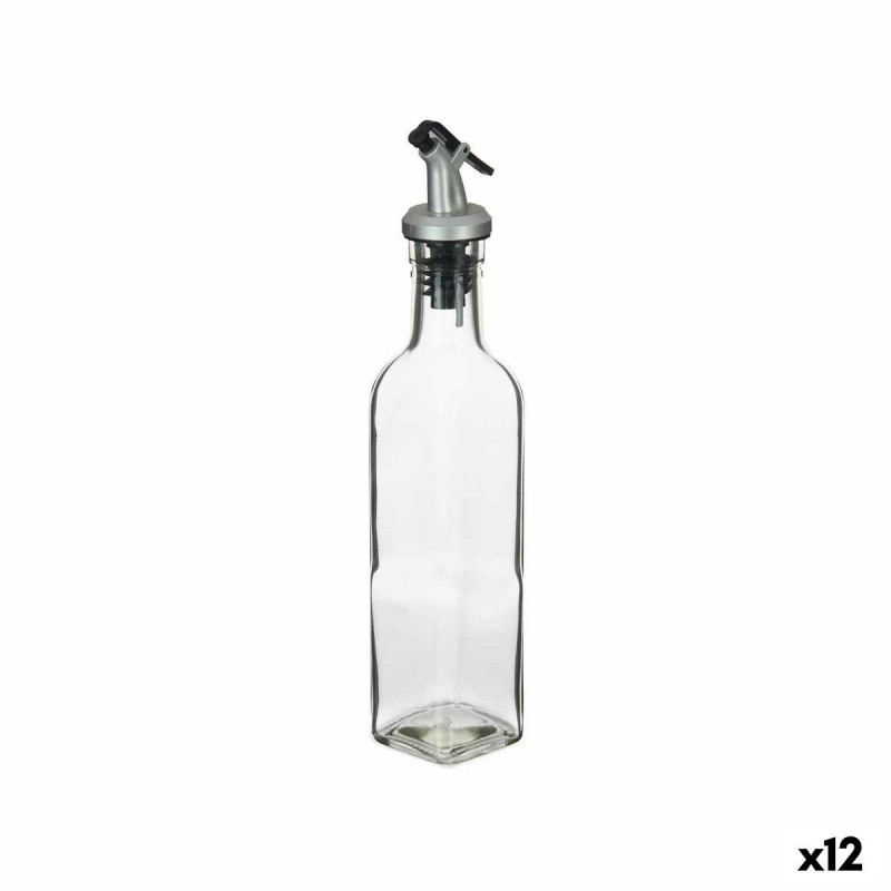 Cruet Vivalto Transparent Glass Silicone Steel polypropylene Plastic 250 ml 5 x 24,5 x 5 cm (12 Units)