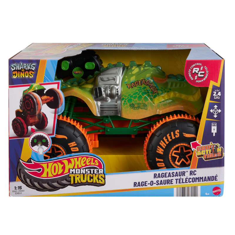 Coche Radio Control Hot Wheels Monster Trucks Samsh O Saurus 1:15