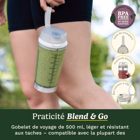 Batidora de Vaso Cuisinart PBL100E Blast&Go 120 W Blanco 500 ml