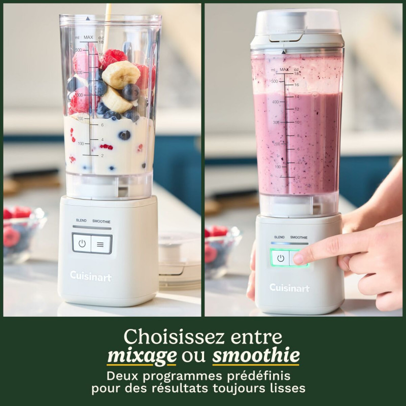 Bol mixeur Cuisinart PBL100E Blast&Go 120 W Blanc 500 ml