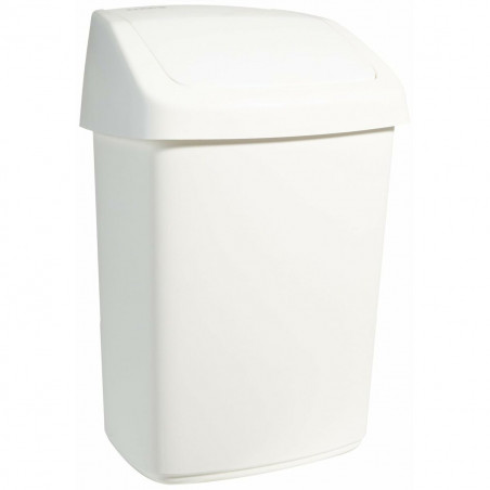 Cubo para la Basura Rubbermaid TAPA BASCULANTE Blanco Negro Plástico 25 L