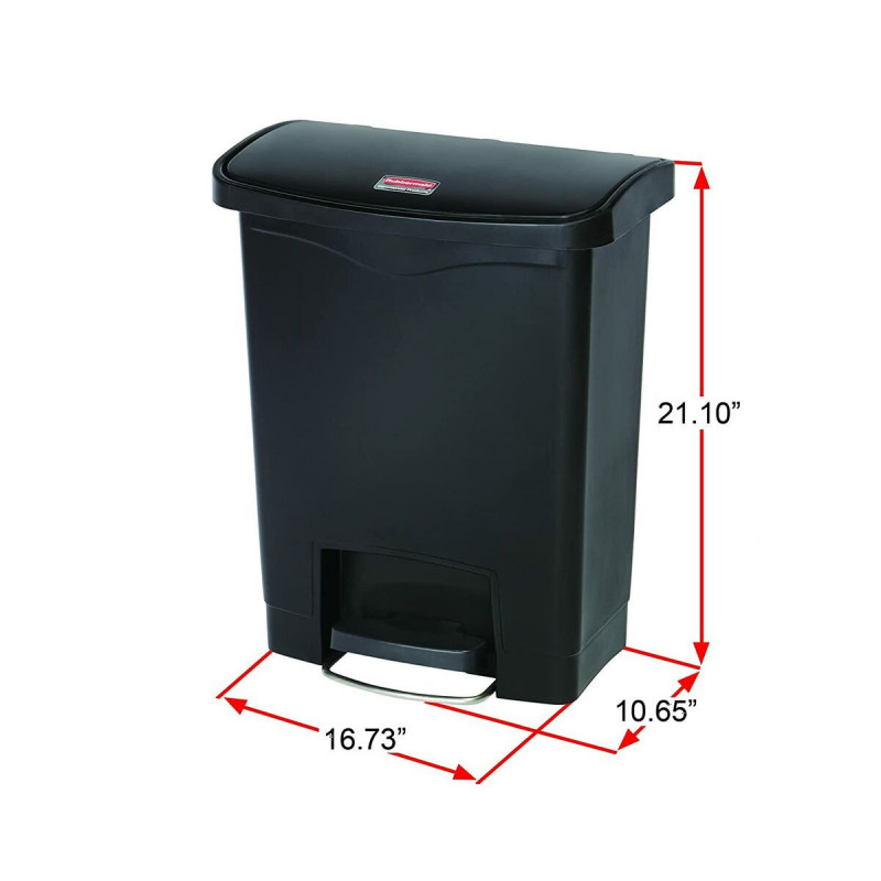 Cubo para la Basura Rubbermaid TAPA BASCULANTE Blanco Negro Plástico 25 L