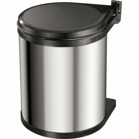 Waste bin Hailo Compact-Box Steel 15 L Black Grey Integrable