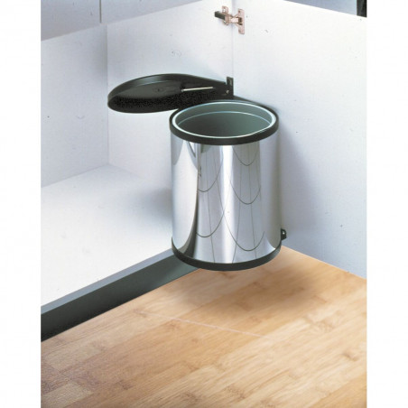 Mülltonne Hailo Compact-Box Stahl 15 L Schwarz Grau Integrierbar