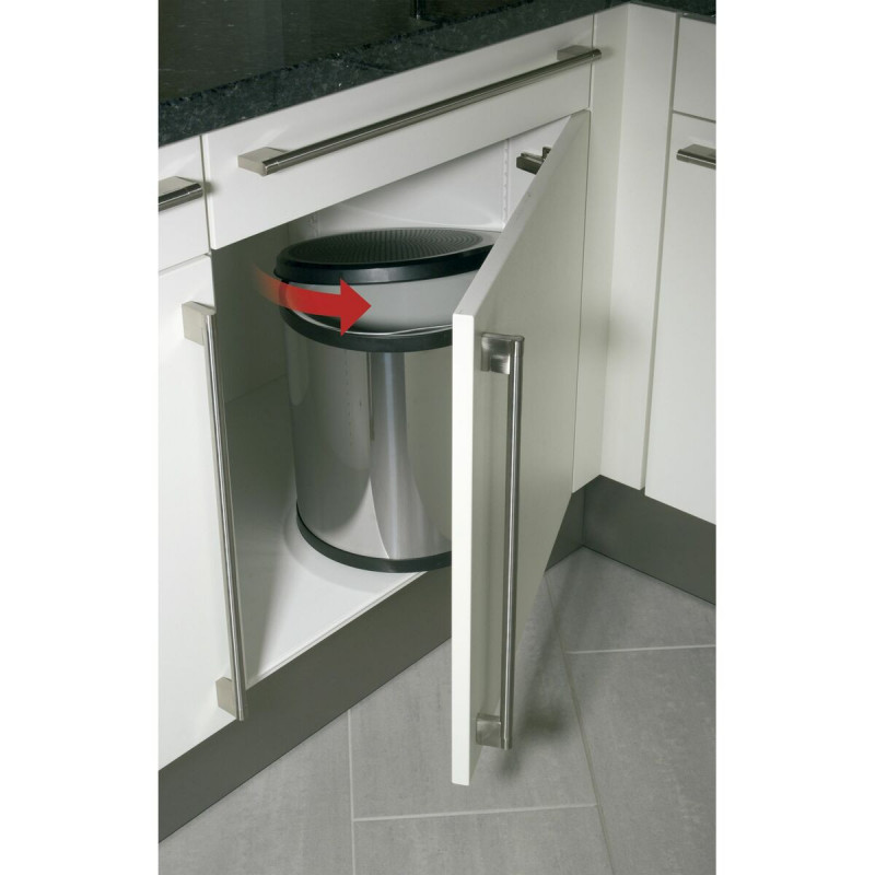 Waste bin Hailo Compact-Box Steel 15 L Black Grey Integrable