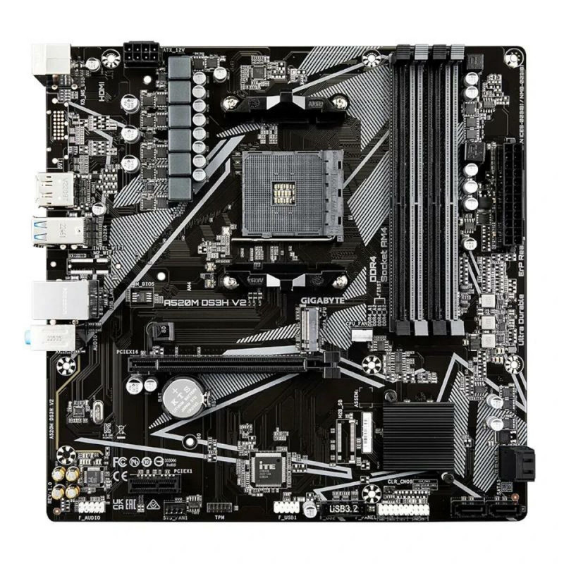 Placa Mãe Gigabyte A520M DS3H V2 AMD A520 AMD AM4