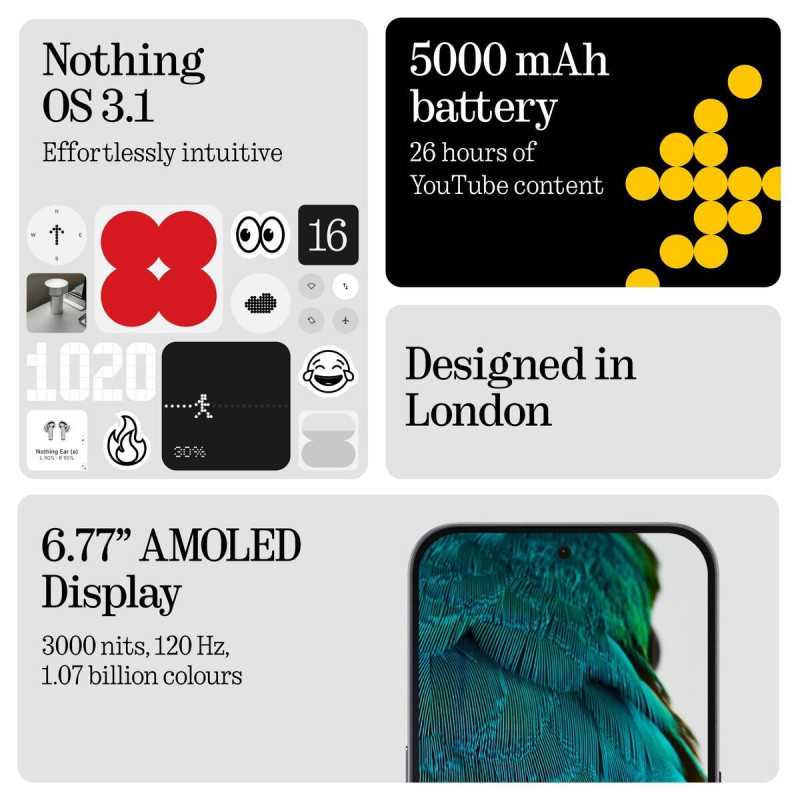 Smartphone Nothing PHONE(3A) 6,77" 8 GB RAM 128 GB Blanco