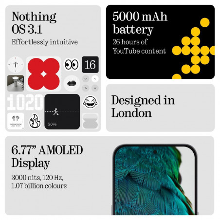 Smartphone Nothing PHONE(3A) 6,77" 8 GB RAM 128 GB Blanco