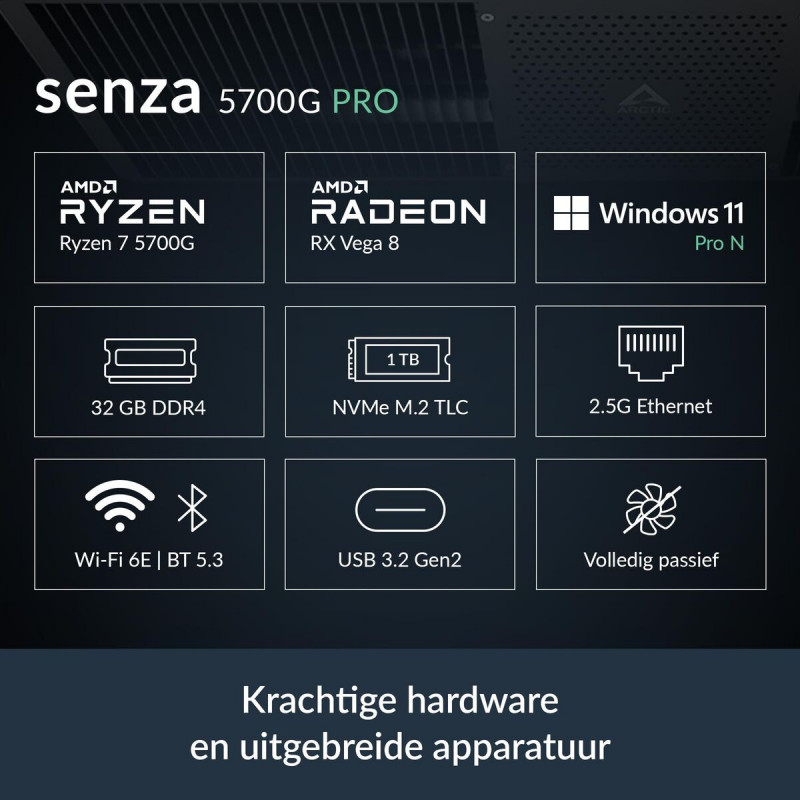 PC de bureau Arctic ACPCC00006A 32 GB RAM 1 TB SSD AMD Ryzen 7 5700G