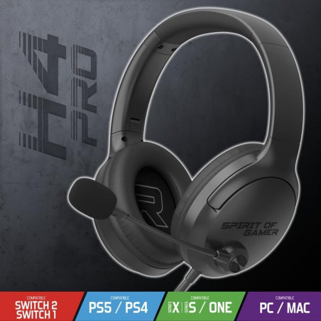 Auriculares com microfone Spirit of Gamer Pro H4 Preto