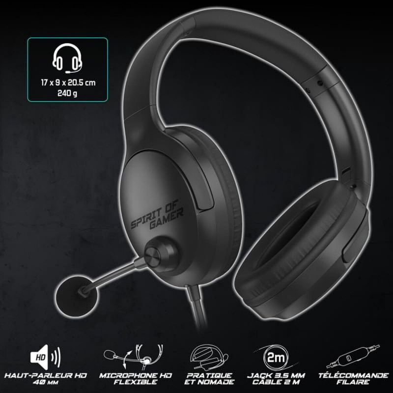 Auricolari con Microfono Spirit of Gamer Pro H4 Nero