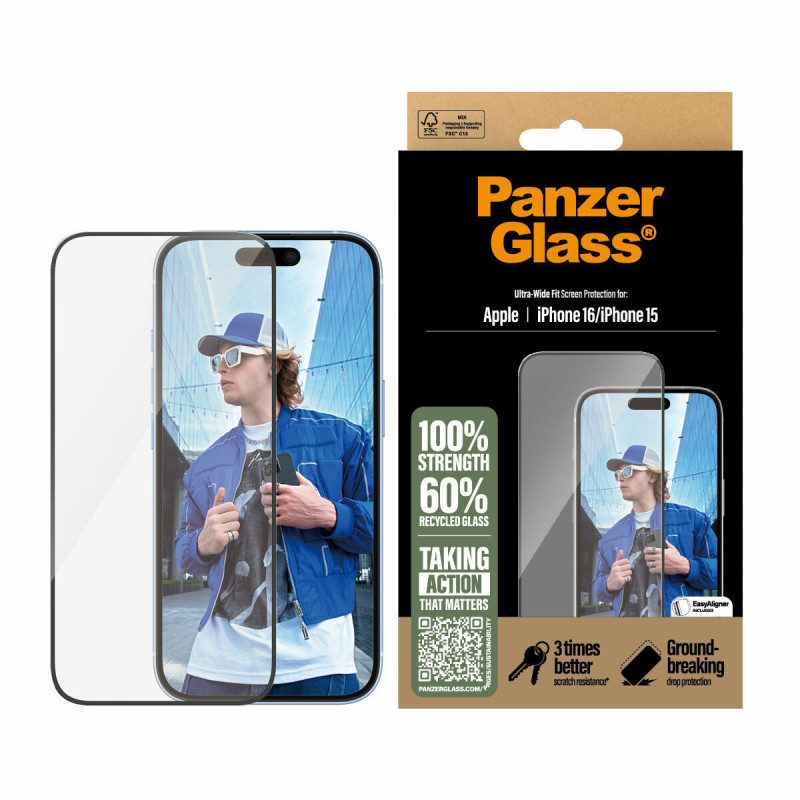 Bildschirmschutz fürs Handy PanzerGlass iPhone 16 - 15