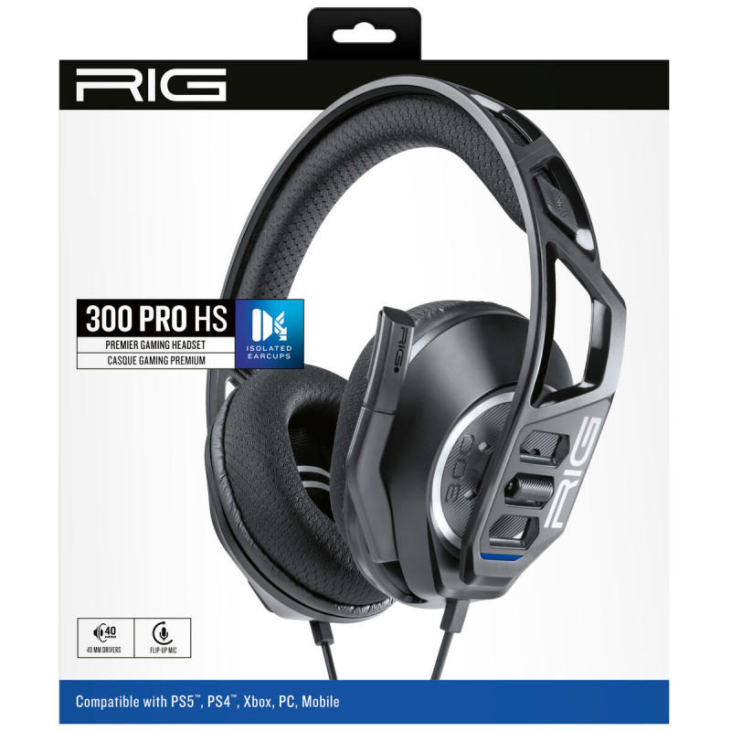 Auriculares com microfone para Vídeojogos Rig Gaming RIG300PROHS Preto
