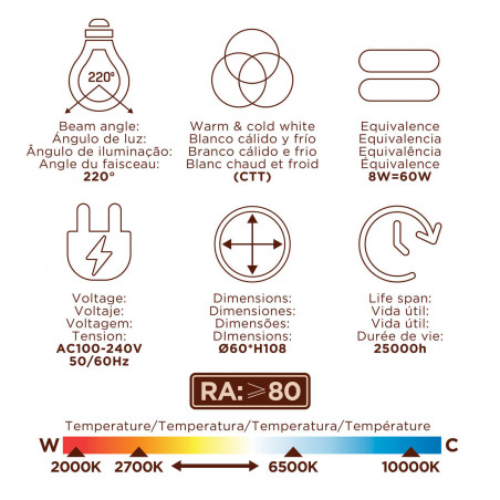 Smart Light bulb muvit iO iO E27 2700 K 6500 K 800 lm