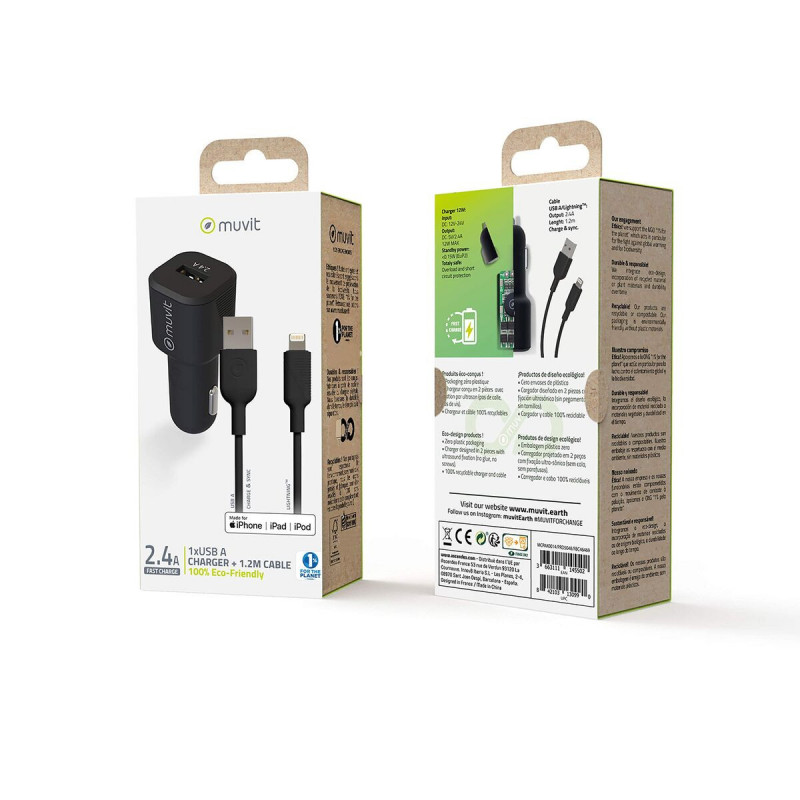 Car Charger Muvit 1,2 m Black