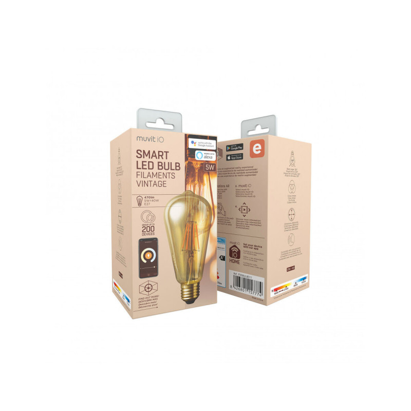 Lâmpada Inteligente Muvit iO 5 W E27 1800 K 2700 K 480 Lm Wi-Fi