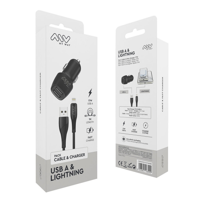 Chargeur de voiture Myway Noir