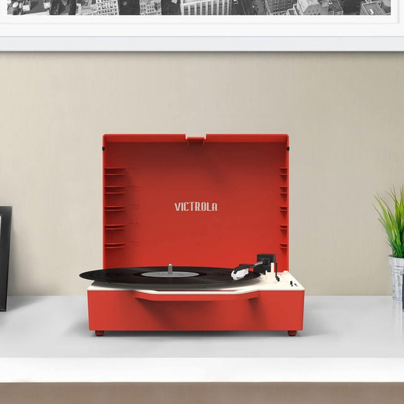 Record Player Victrola Re-Spin Red