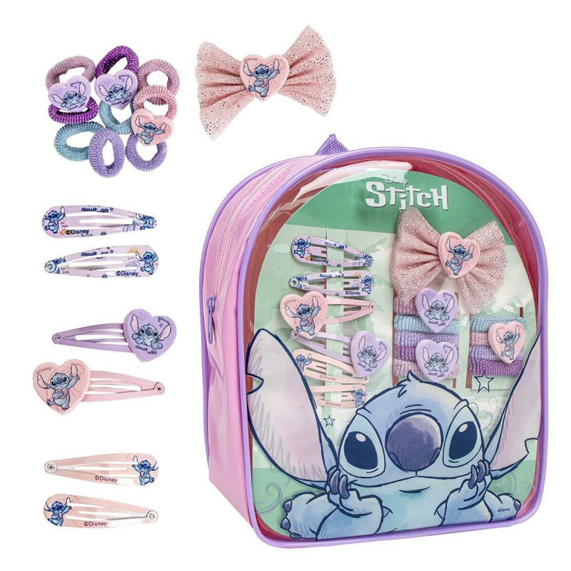 Children's Backpack with Hair Accessories Stitch Multicolour
