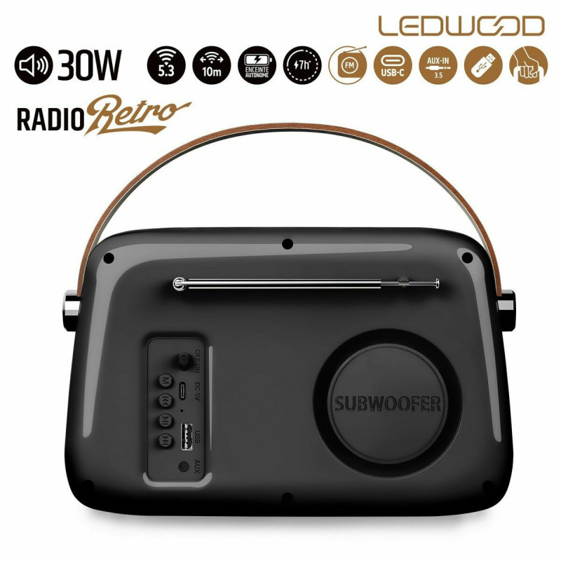 Radio Transistor Ledwood ALMA NEGRO Nero 30 W