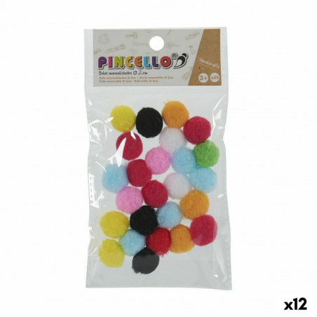 Material para Trabalhos Manuais Pincello Bolas Multicolor Ø 2 cm 12 Unidades