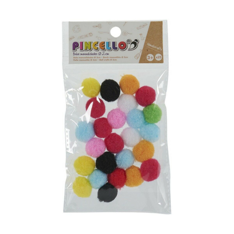 Bastelmaterial Pincello Bälle Bunt Ø 2 cm 12 Stück
