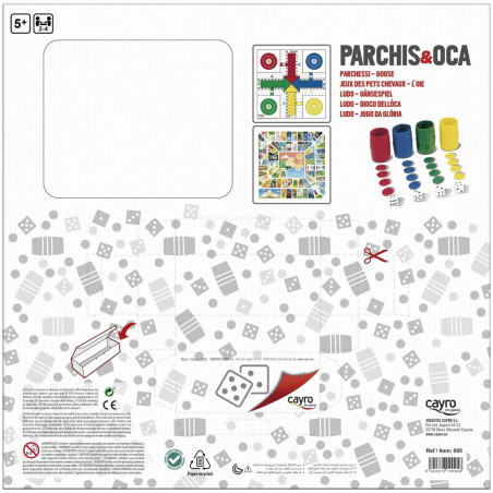 Tabellone per Parcheesi e Gioco dell'Oca Cayro 40 x 40 cm